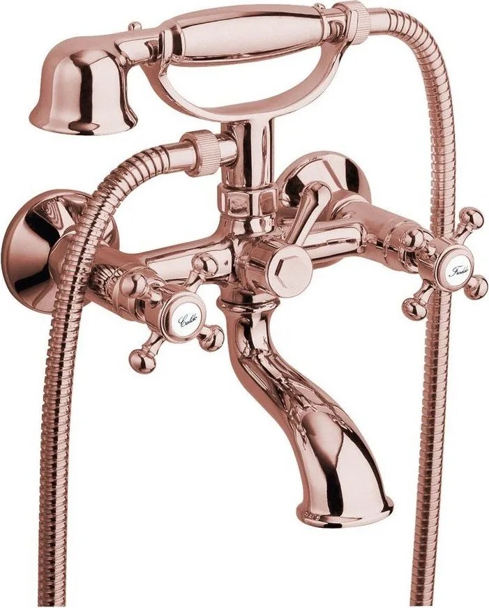 Розова стенна батерия за вана (2 изхода) Antea – Sapho