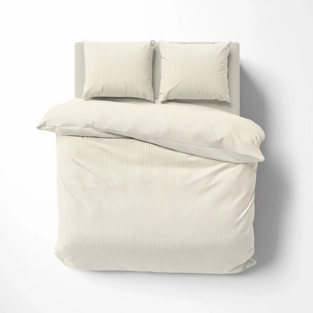 Луксозно памучно спално бельо в бежова дамаска 3 časti: 1ks 160x200 + 2ks 70x80