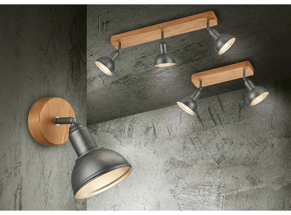 Прожектор в тъмносив и естествен цвят 11x33 cm Delhi – Trio