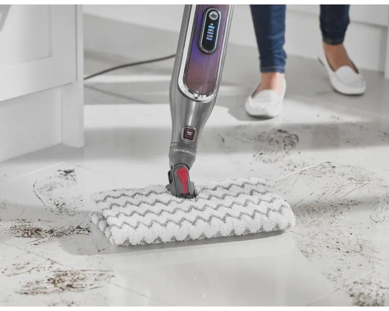 Парочистачка Shark S6003EU, 1200W, 0.35 л, 3 настройки, Технология Klick'n Flip, Steam Blaster, Dirt Grip подложки, Сив/Виолетов