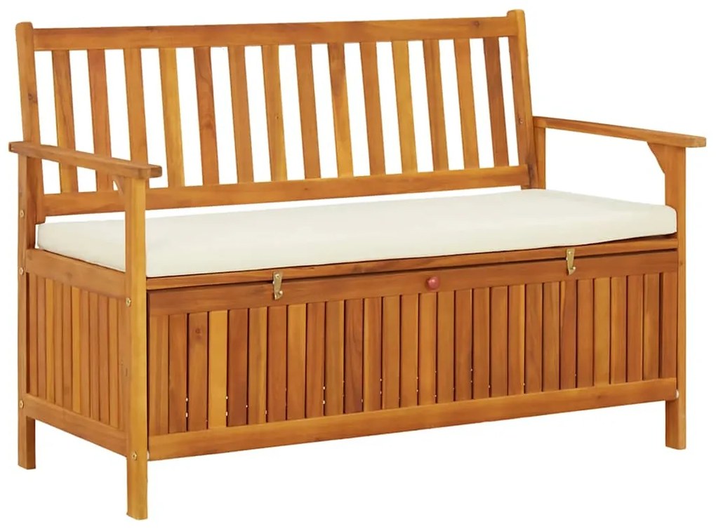 44126 vidaXL Градинска пейка за съхранение, акация масив, 120x63x84 cм