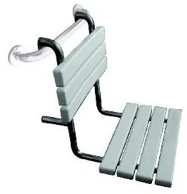 Седалка за душ 44x50 см, сребриста/бяла