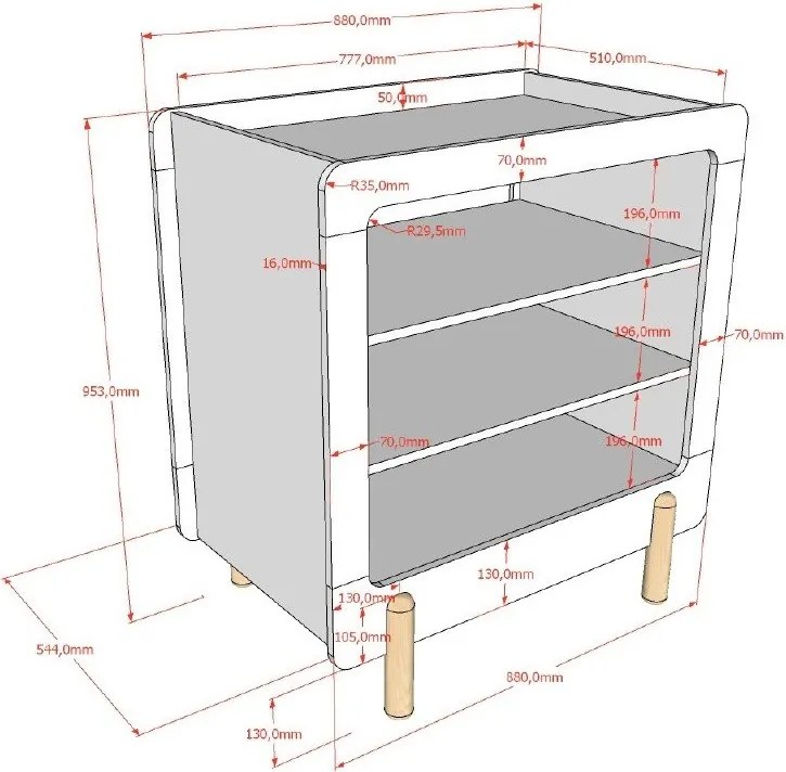 Бял детски скрин с маса за преповиване 88x95x57 cm Smile – Vipack