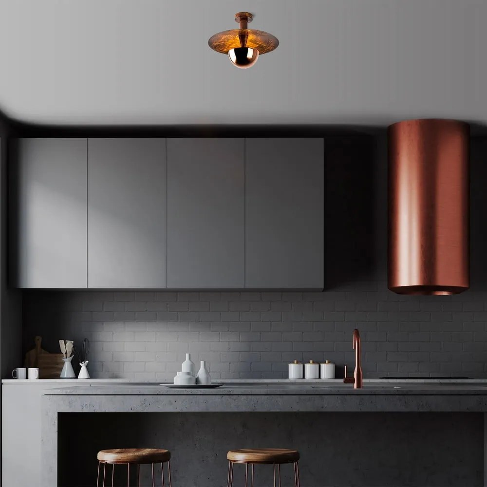 Осветително тяло за таван в меден цвят с метален абажур ø 38 cm Kurt – Opviq lights