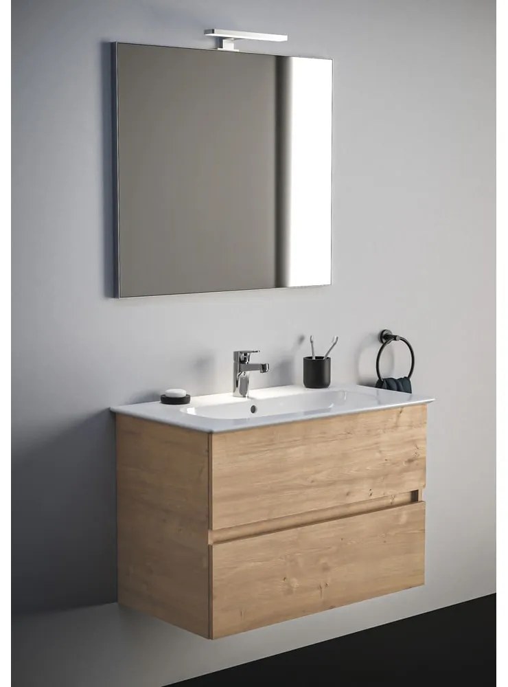 Стенен шкаф за мивка от декор от дъб в естествен цвят 80x55 cm Eurovit+ – Ideal Standard