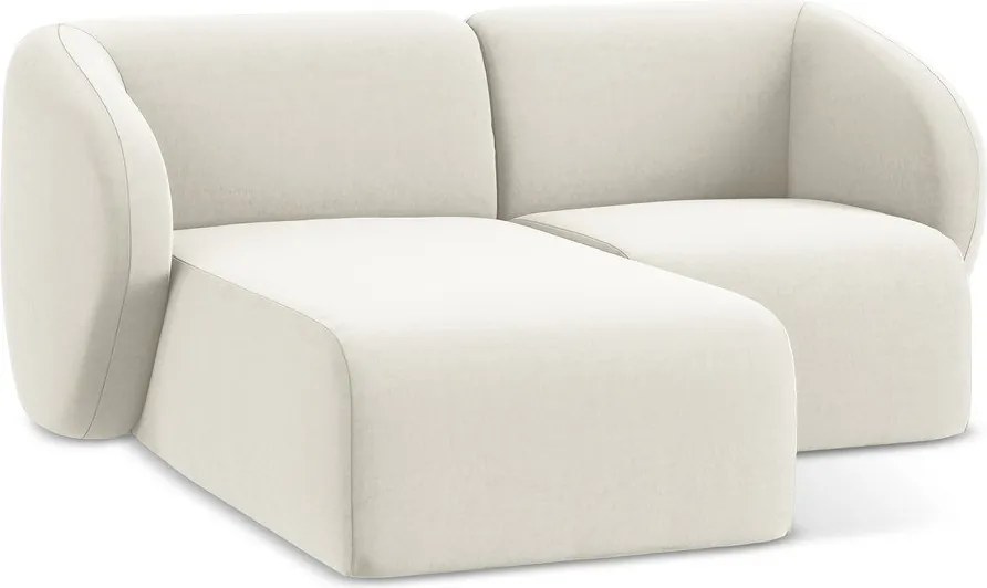 Бежов кадифен ъглов диван (ляв ъгъл) Lani – Makamii