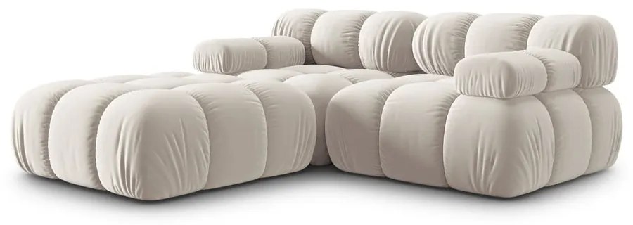 Бежов кадифен модулен ъглов диван (променлив) Bellis – Micadoni