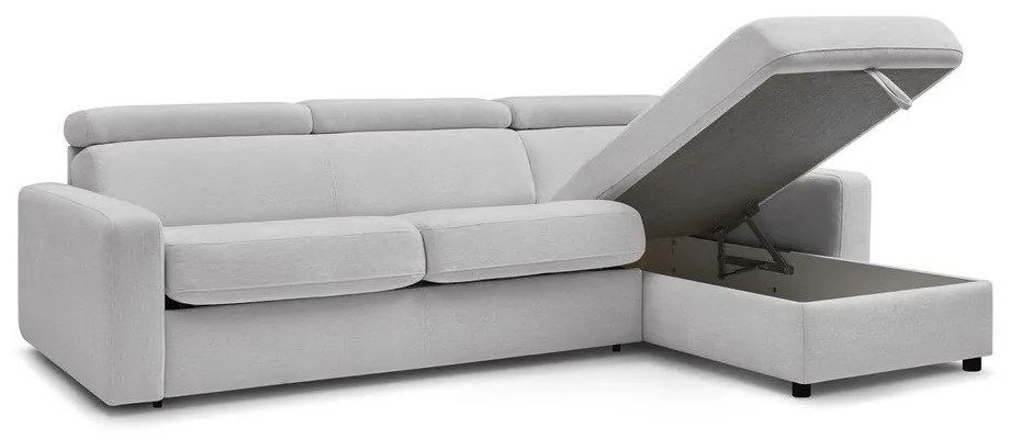 Светлосив разтегателен ъглов диван (променлив) Monaco – Bobochic Paris