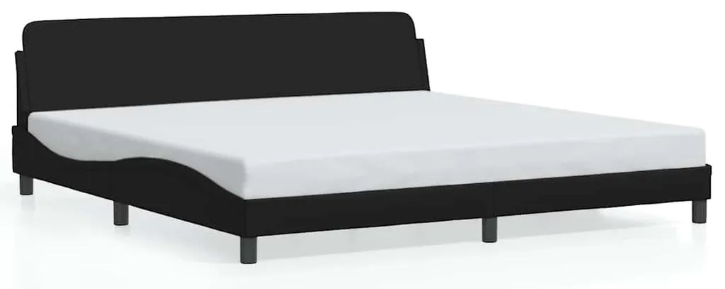 373258 vidaXL Рамка за легло Dover, черна, 200x200 см, изкуствена кожа