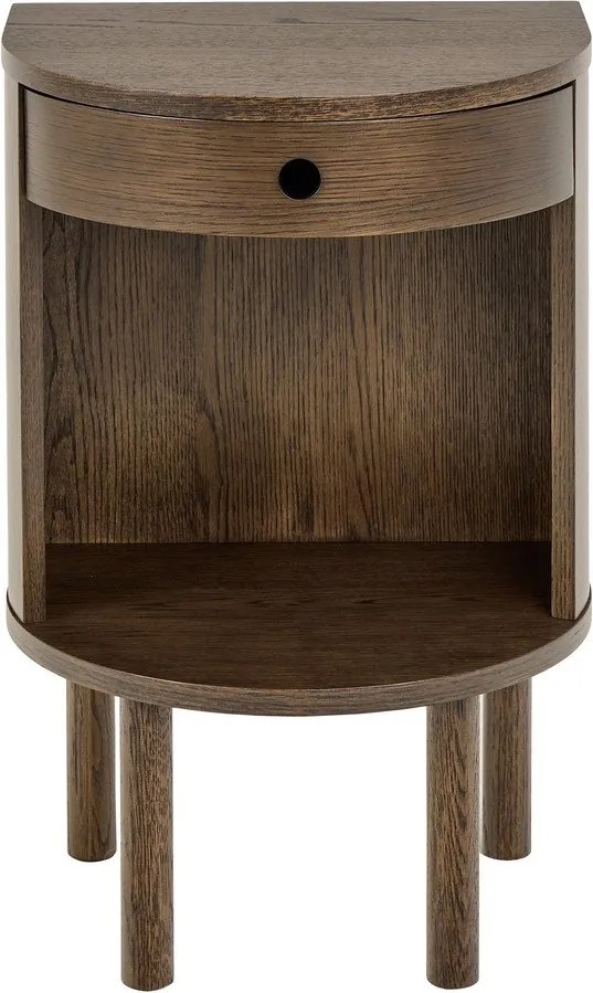 Нощно шкафче от декор от дъб в тъмно естествен цвят Paron – Actona