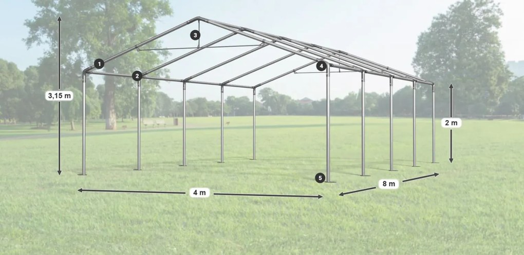 Шатра 4x8x2m Comfort PVC 560g Summer