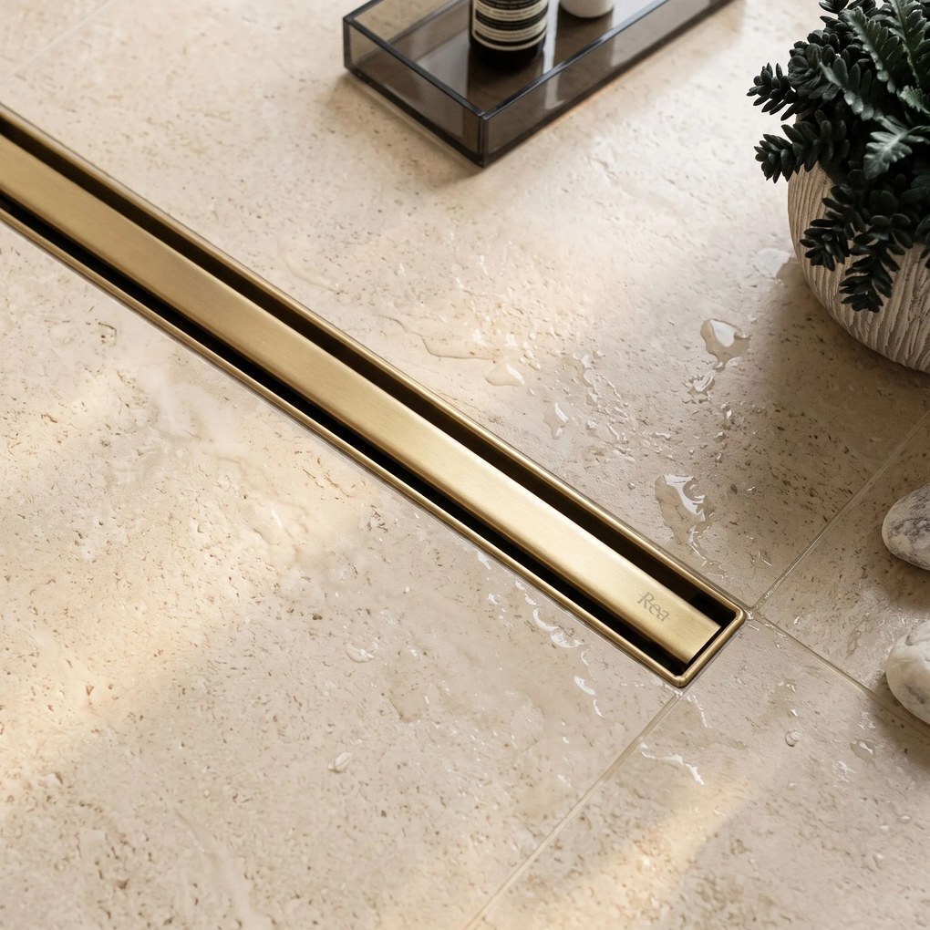 Линеен отводнител REA Neox Slim pro Brush Gold 80