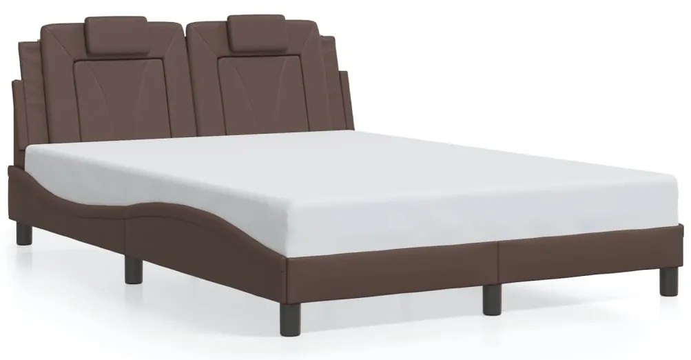 3208091 vidaXL Рамка за легло Viana без матрак, кафява,140x190 см изкуствена кожа