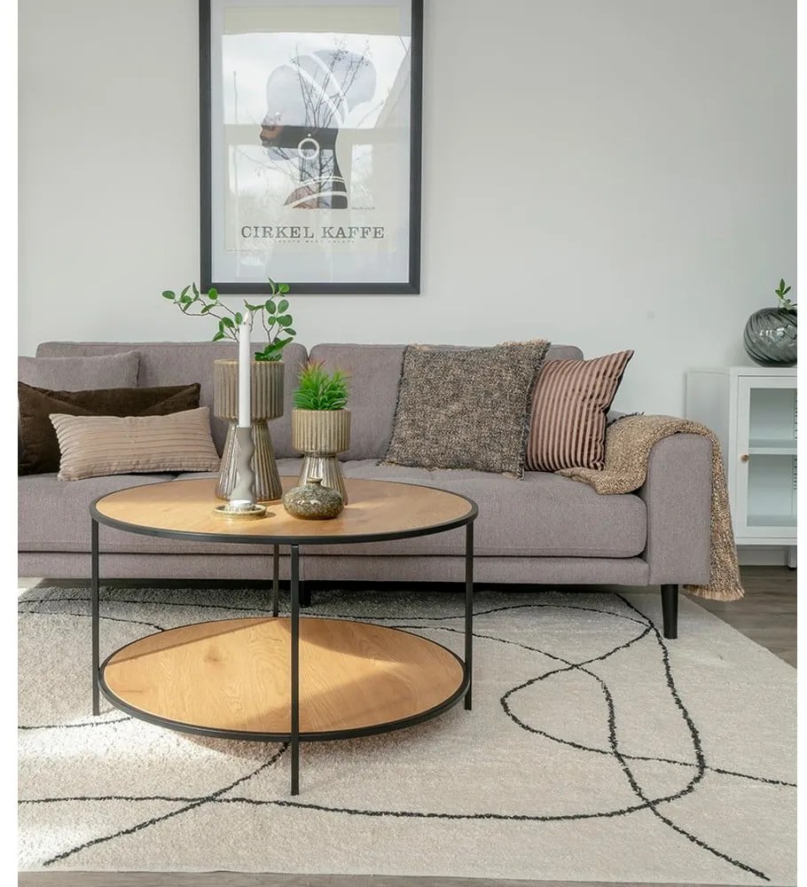 Кръгла масичка за кафе с дъбов плот в естествен цвят ø 80 cm Vita - House Nordic