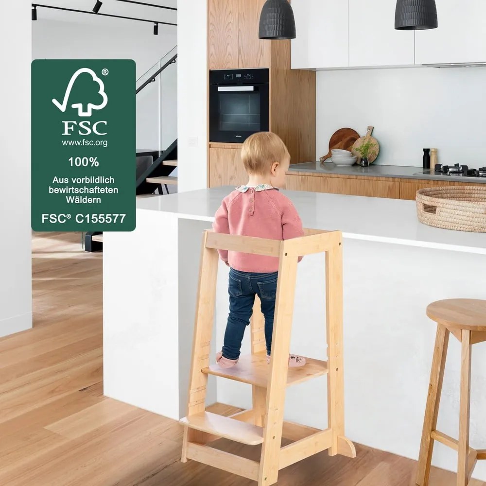 Бамбукова учебна кула в естествен цвят – Roba