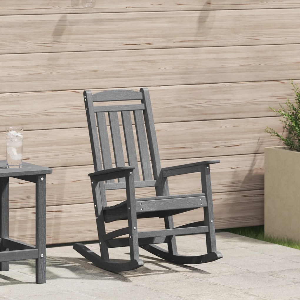 Sonata H Градински люлеещ се стол Светло сив 70x92x108 см HDPE