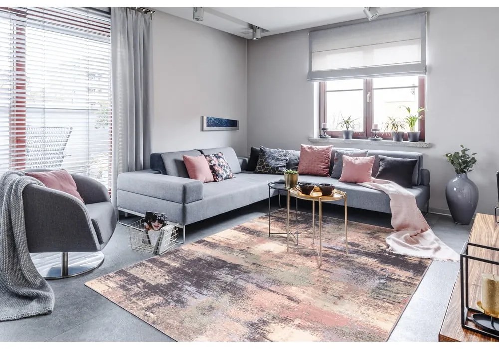 Светлорозов вълнен килим 200x300 cm Fizz - Agnella