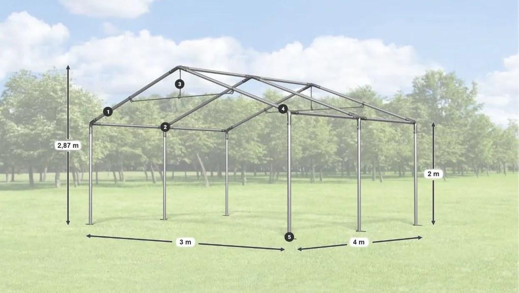 Шатра 3x4x2m Comfort PVC 560g с мрежа против комари Summer