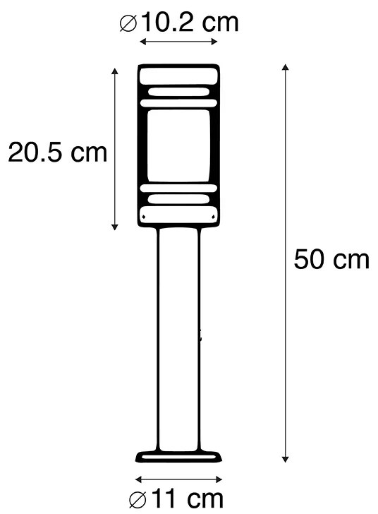 Модерна външна лампа черна 50 см IP44 - Gleam