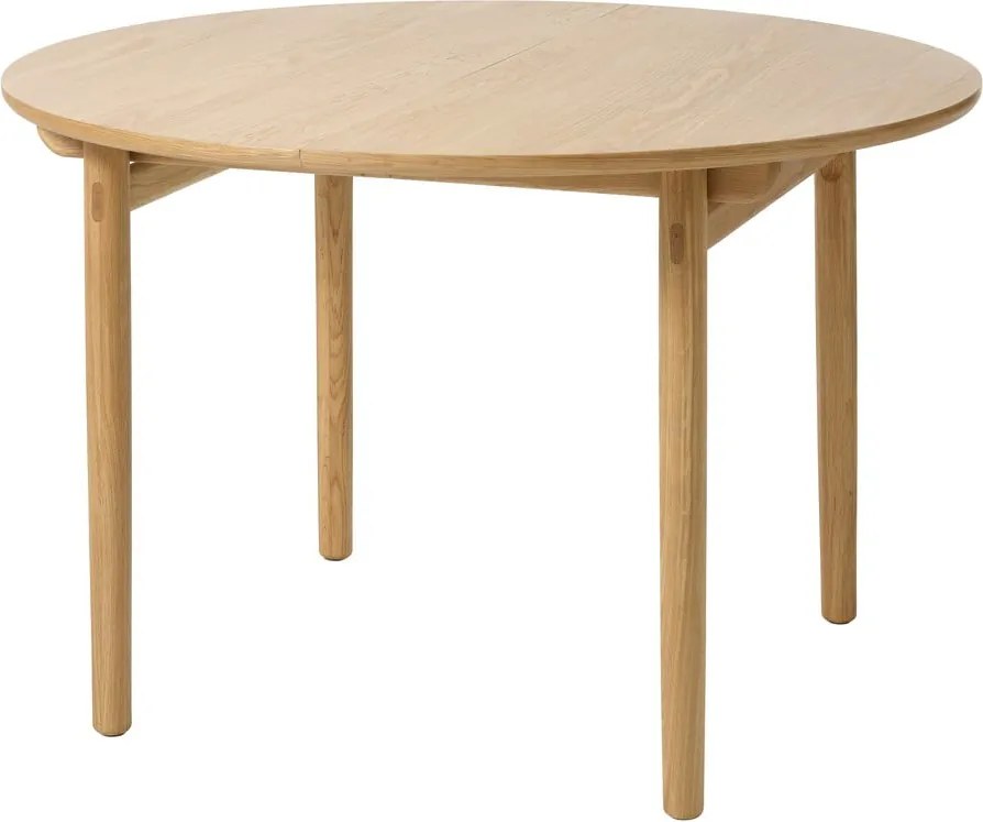 Кръгла сгъваема маса за хранене от дъб ø 120 cm Carno - Unique Furniture