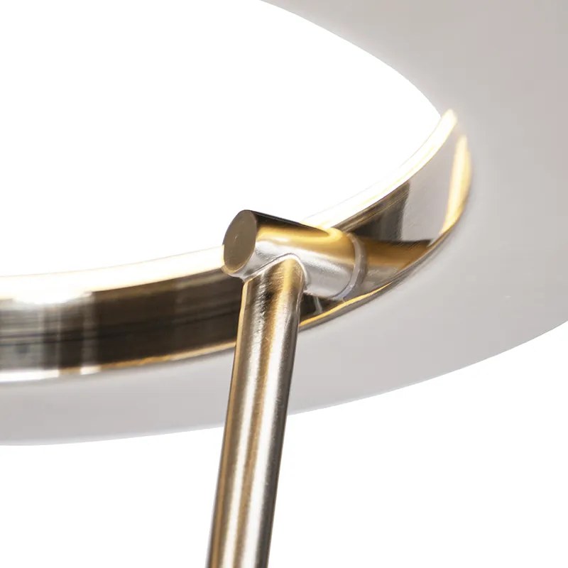 Модерна подова лампа стомана и стъкло с LED и лампа за четене - Divine