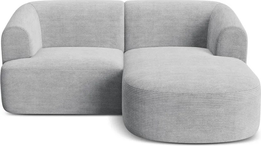 Светлосив ъглов диван от рипсено кадифе (десен ъгъл) Campi – Cosmopolitan Design