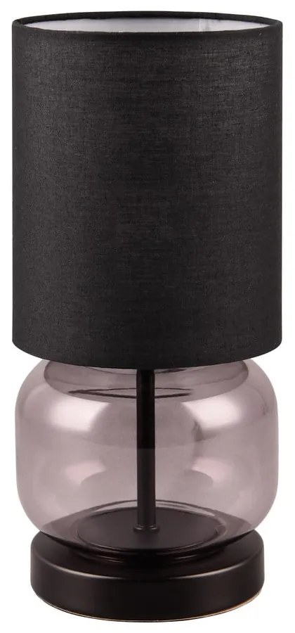 Черна и лилава настолна лампа с текстилен абажур (височина 28,5 cm) Elio - Trio