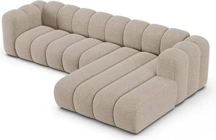 Бежов шенилов ъглов диван (десен ъгъл) Lupine – Micadoni