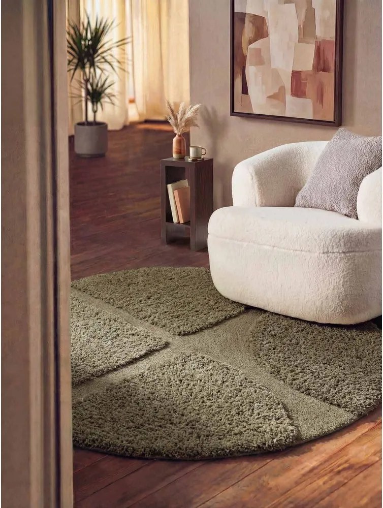 Ръчно изработен кръгъл килим в цвят каки ø 160 cm Lambeth Jasper – Ted Baker