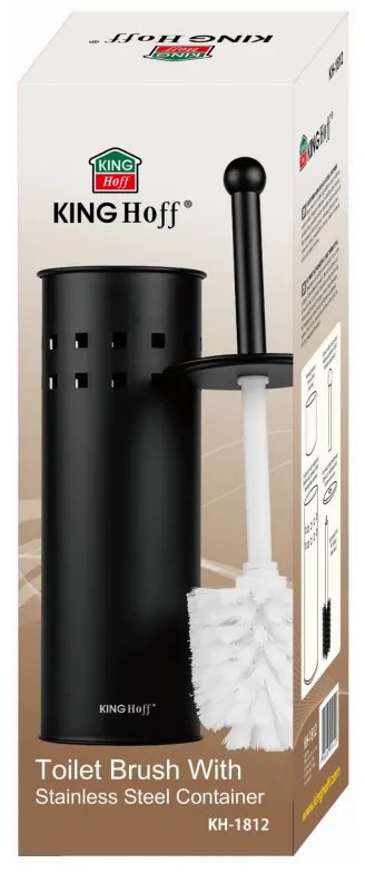 Четка за тоалетна Kinghoff KH 1812, 39.5см, Черна стомана