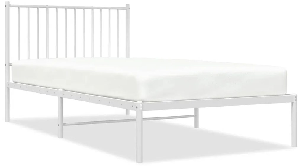 350926 vidaXL Метална рамка за легло с горна табла, черна, 100x200 см