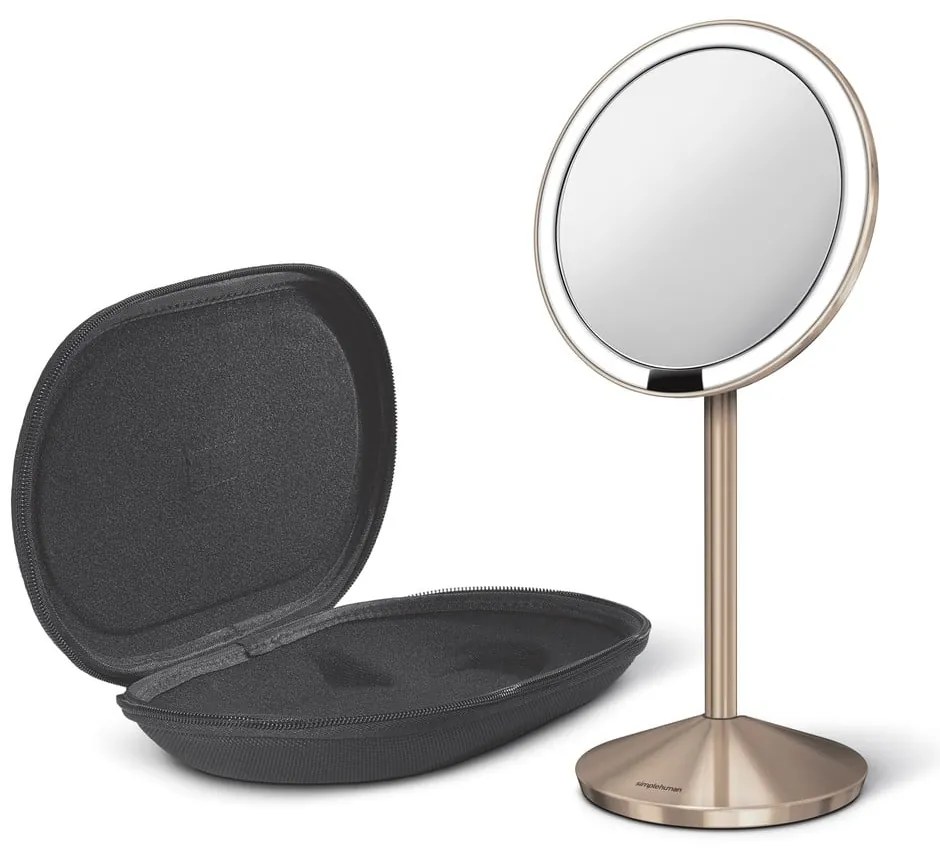 Козметично огледало със светлина/увеличително (10x) ø 12 cm Travel – simplehuman