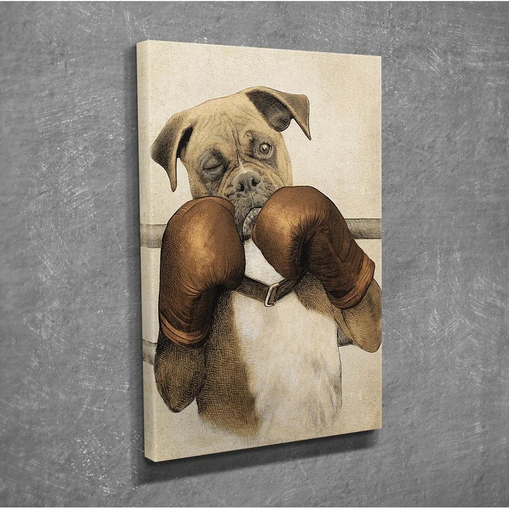 Стенопис върху платно Боксер, 30 x 40 cm - Wallity