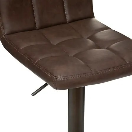 Бар стол atmosphera Delek Vintage, Кожа, Регулируема височина - Сив
