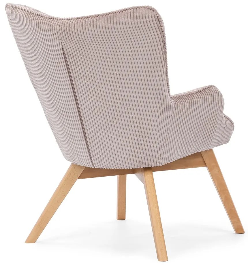 Светлорозово кресло от рипсено кадифе Niko – Ropez