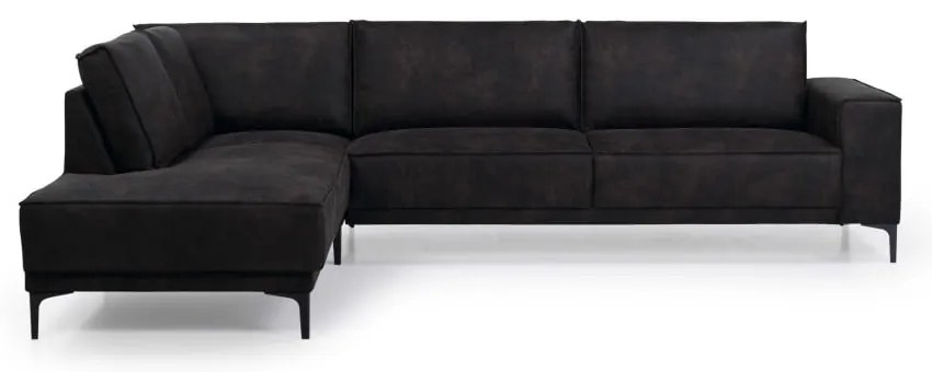 Тъмносив ъглов диван от изкуствена кожа (ляв ъгъл) Copenhagen - Scandic