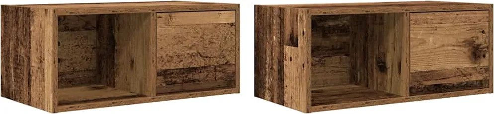 861451 vidaXL ТВ шкафове 2 бр Старо дърво 60x31x25,5 см инженерно дърво