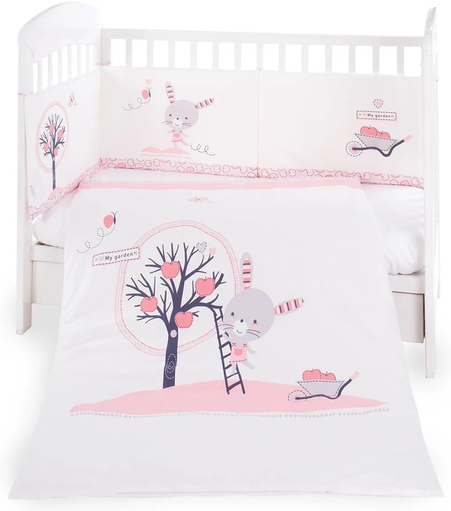 Kikka Boo - Бебешки спален комплект 2 части ЕU style 70/140 Pink Bunny