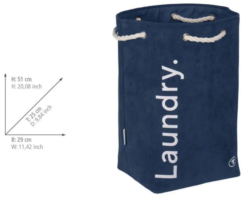 Тъмносин текстилен кош за пране 35,5 l Tom Tailor – Wenko