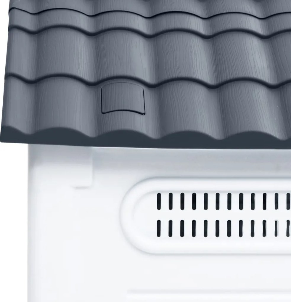 Кучешка колиба, сива, 57x68x66 см, полипропилен