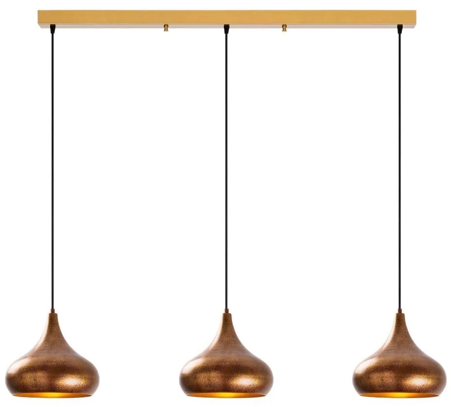 Полилей на кабел MUBA 3xE27/40W/230V меден