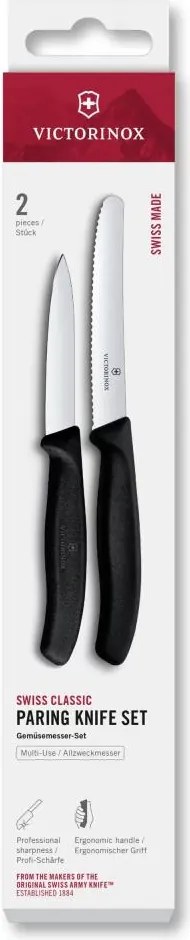 Victorinox - Комплект кухненски ножове за зеленчуци SWISS CLASSIC, 2 бр., черни