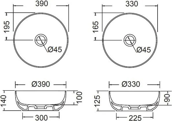 Мраморен умивалник Thalo Fossil II-Тъмно сиво