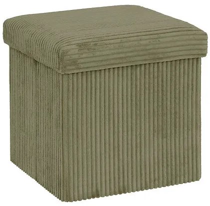Пуф със съхранение atmosphera Arum, Рипсено кадифе, Сгъваем, 38x38 cm - Слонова кост