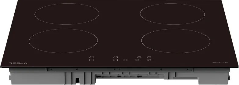 Стъклокерамичен плот за вграждане Tesla HI6401MB, 7200W, 4 зони, 9 степени, Таймер, Индикатор за остатъчна топлина, Защита от деца, Черен