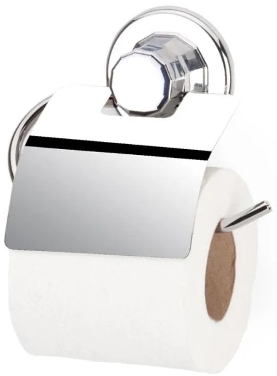 Поставка за тоалетна хартия с капак TEKNO TEL DM 238, 15х5х15 см, Вакуум, Хром