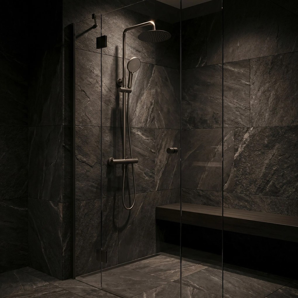 Душ комплект без чучур с термостат Rea Lungo Titan