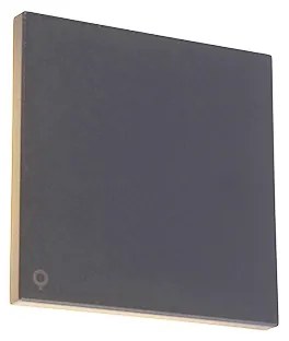 Дизайнерски стенен аплик сив алуминий 15 см с LED 9W - Skyf