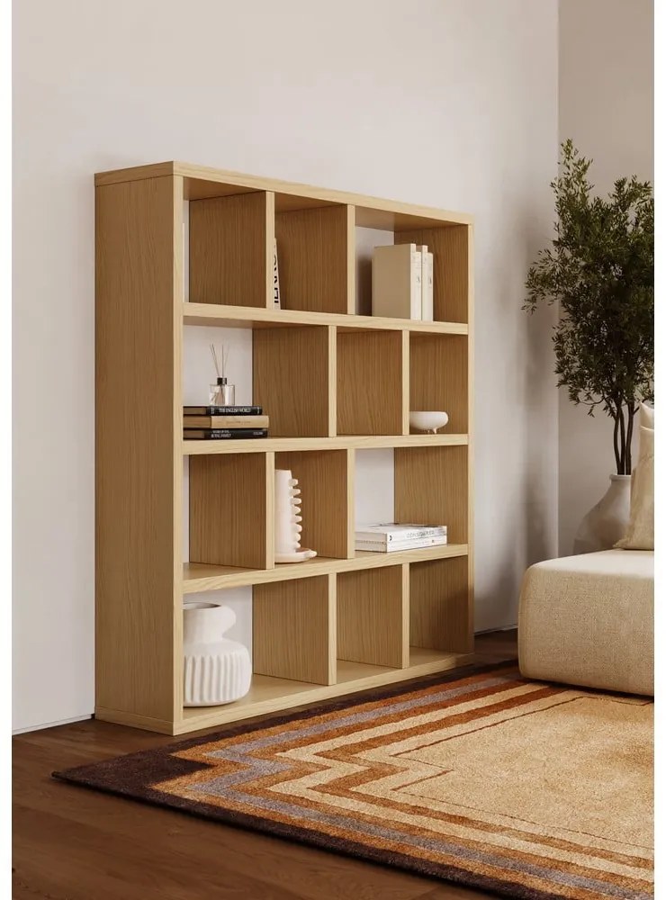 Кафява библиотека от декор от дъб 150x159 cm Berlin – TemaHome