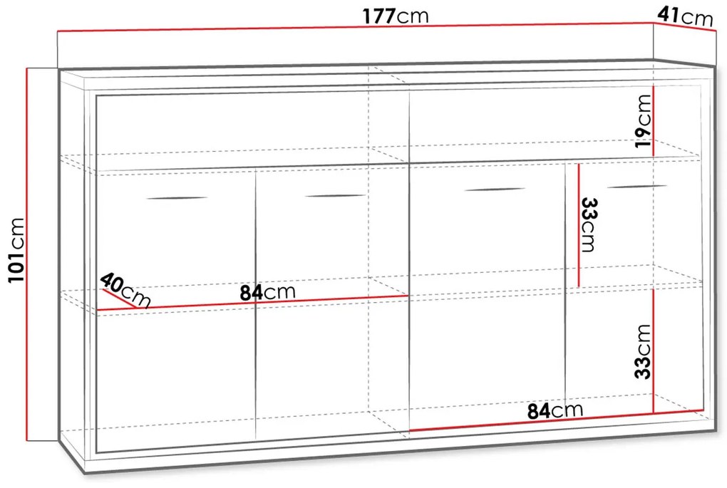 Бюфет Mediolan AT08-Natural Special